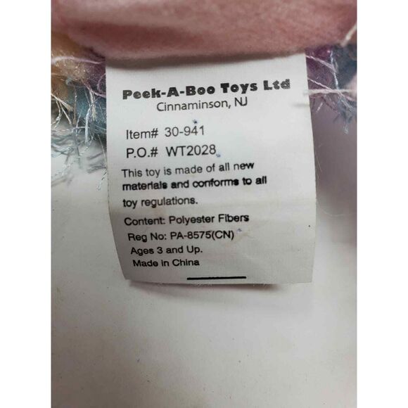 Peek-A-Boo Plush Rainbow Tye-dye Dog Stuffed Animal - Picture 8 of 9